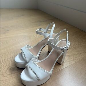 Stuart Weitzman White Platform Sandals